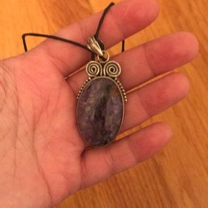 Charoite stone necklace